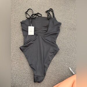 Andie the Rockaway open back Black One-Piece Swimsuit bathing suit